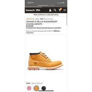 TIMBERLAND waterproof nellie booties size 7.5